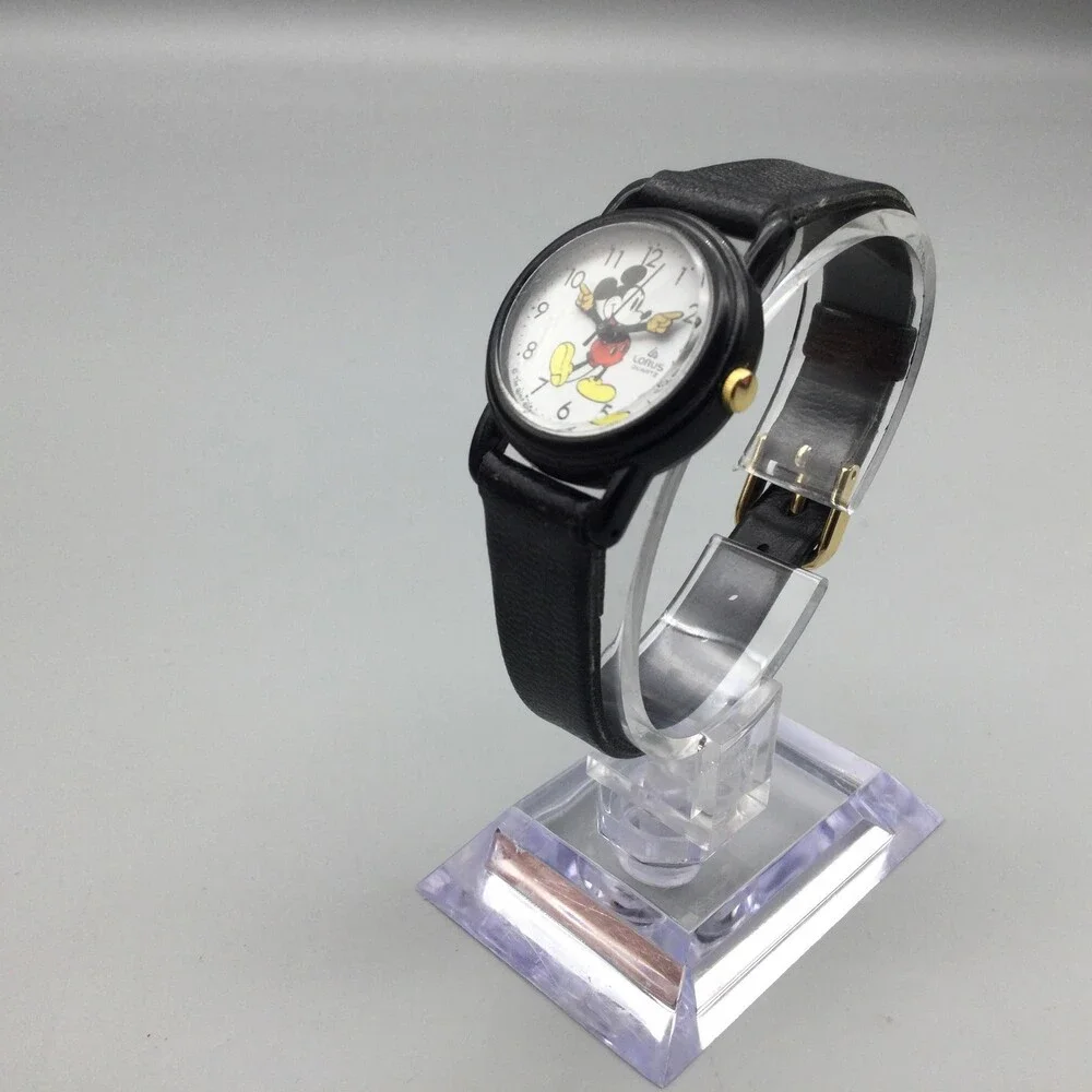 Lorus Disney Mickey Mouse Womens Watch Black Plastic New Battery